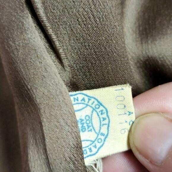 Vintage 60's Union Made Brown Sz. L Fur Collared Lined Button Coat - Picture 12 of 12